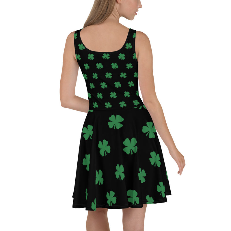 Four-Leaf Clover (Lime Green) Skater Dress by ReadyGOLF