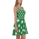 Four-Leaf Clover (White) Ladies Skater Dress by ReadyGOLF