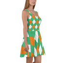 Classic Argyle Green, Orange, White Ladies Skater Dress by ReadyGOLF