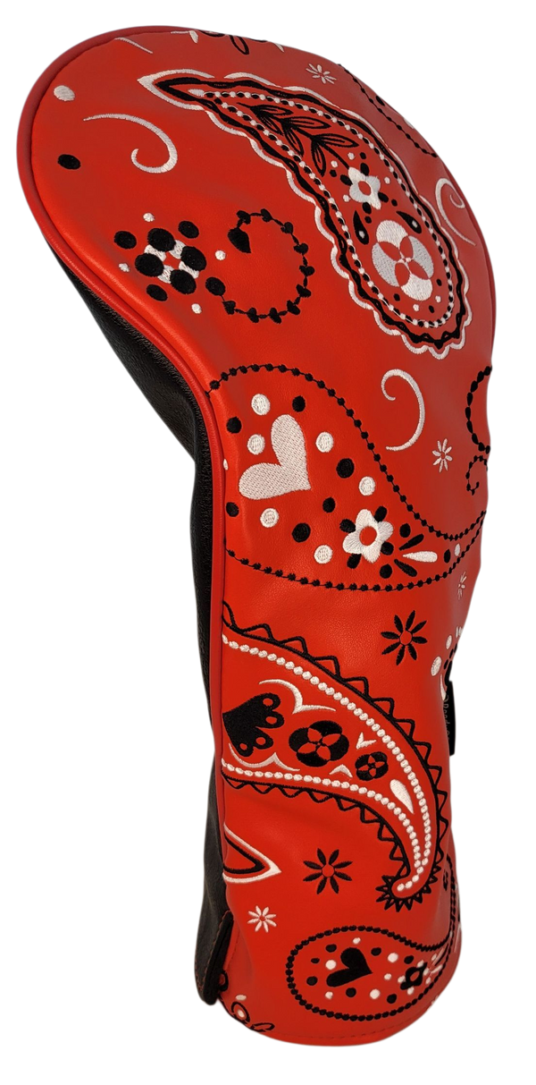 Red Bandana Embroidered Driver Headcover by ReadyGOLF