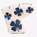 Black Clover Live Lucky Blade Putter Cover - White & Navy Flower Clover Golf