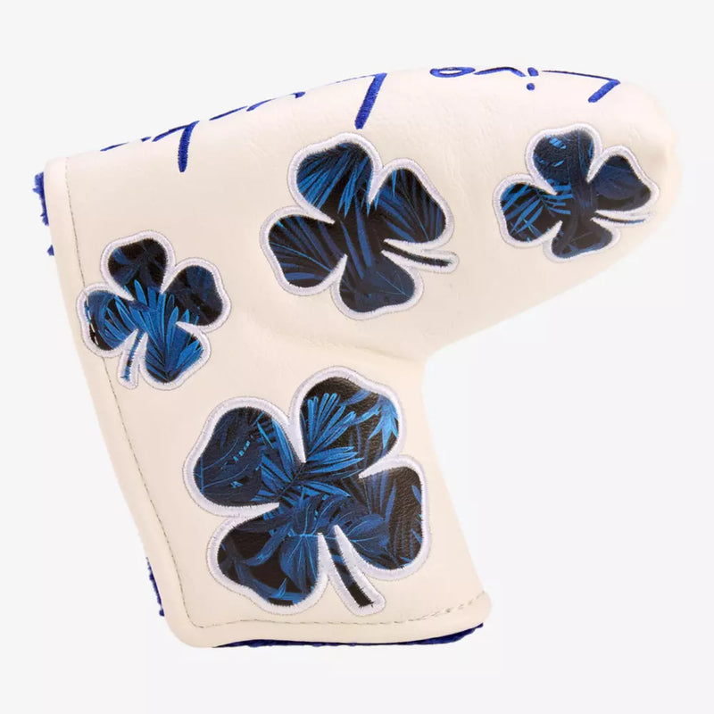 Black Clover Live Lucky Blade Putter Cover - White & Navy Flower Clover