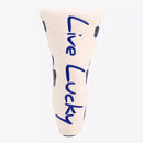 Black Clover Live Lucky Blade Putter Cover - White & Navy Flower Clover Golf