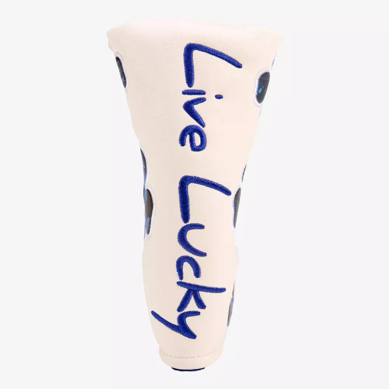 Black Clover Live Lucky Blade Putter Cover - White & Navy Flower Clover