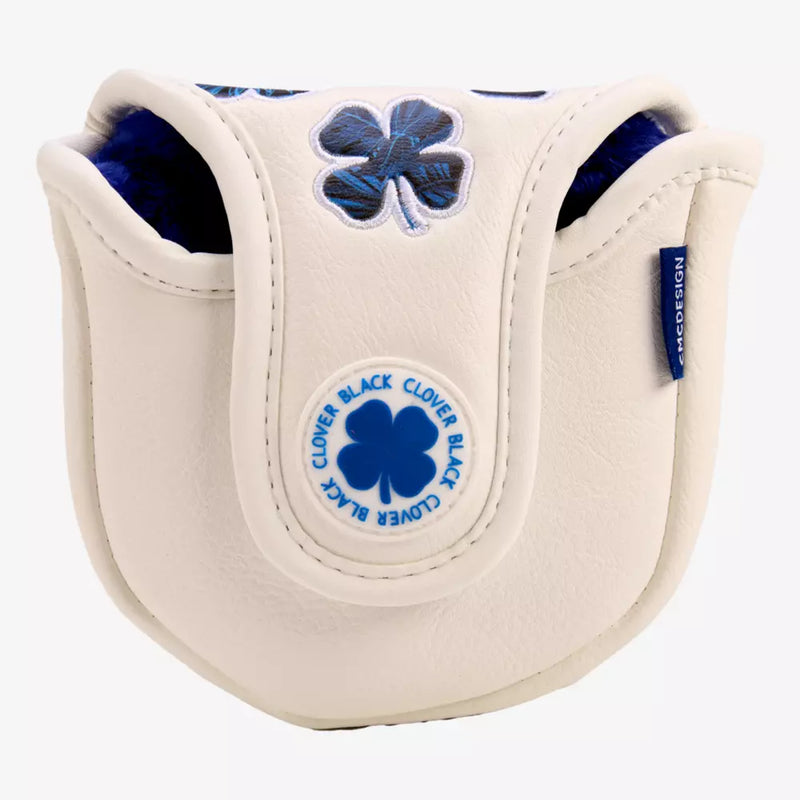 Black Clover Live Lucky Mallet Putter Cover - White & Navy Flower Clover