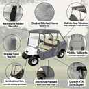 2+2 Passenger 3 Sided Driveable Golf Cart Enclosure for Short Roof 58"L Open Front - Grey
