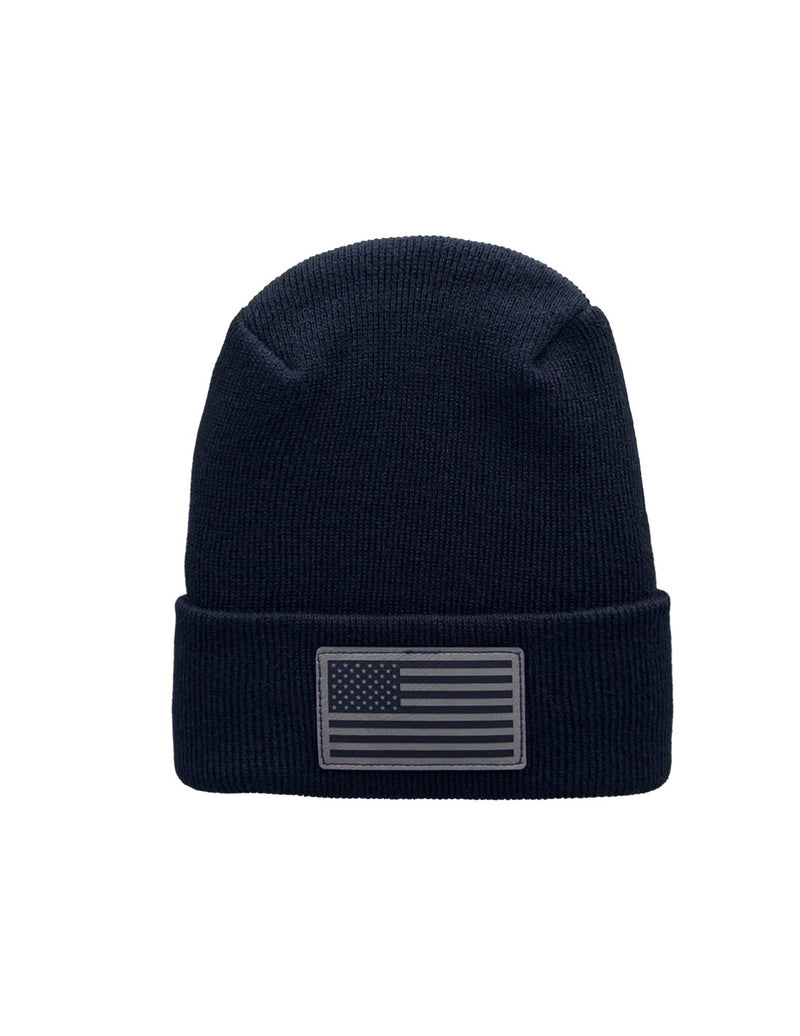 American Flag Beanie - H-Stitch Circular Knit Cuffed Beanie - Patented Design and Made in USA