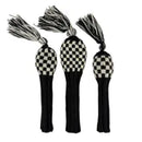 Sunfish: Knit Wool Headcover -Black and White Checkered (Driver, Fairway, Hybrid, or Set)