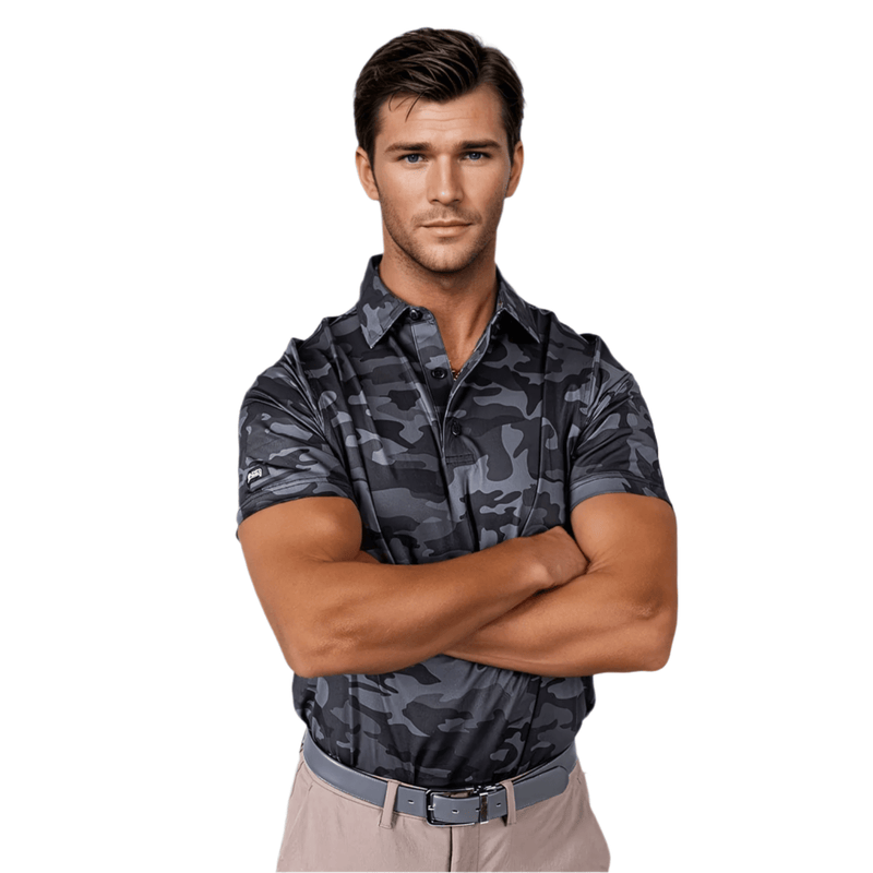 2Putt Golf - Black Camo Men's Polo