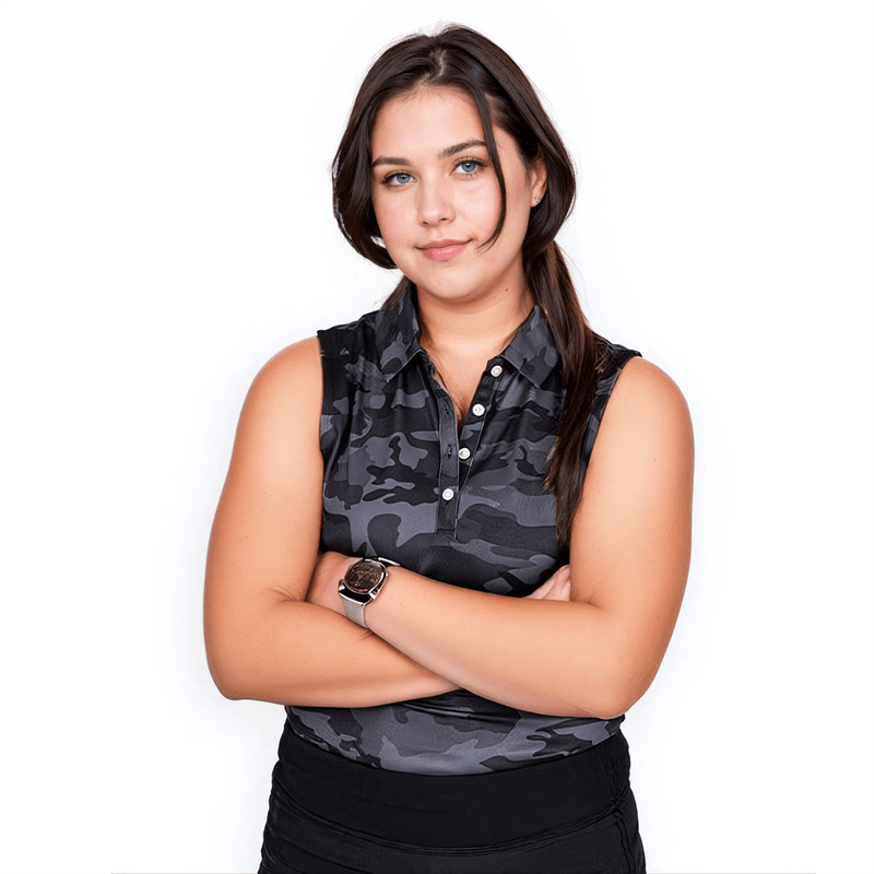 2Putt Golf - Black Camo Women's Polo (Sleeveless)