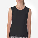 BLACK SLEEVELESS CREW NECK TOP