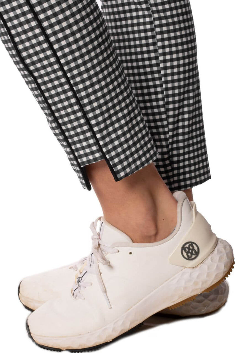 Golftini: Women's Pull-On Stretch Ankle Pant - Black/White Checkered