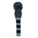 Sunfish: Knit Wool Headcover -Navy and Light Blue Chevron (Driver, Fairway, Hybrid, or Set)