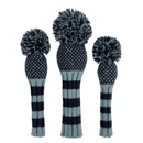 Sunfish: Knit Wool Headcover -Navy and Light Blue Chevron (Driver, Fairway, Hybrid, or Set)