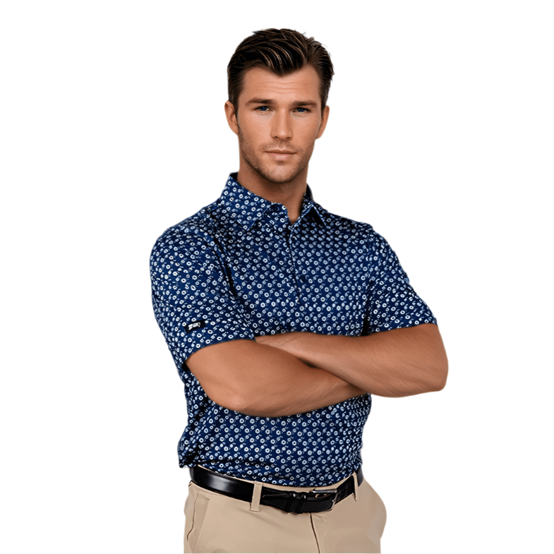 2Putt Golf - Blue Floral Men's Polo