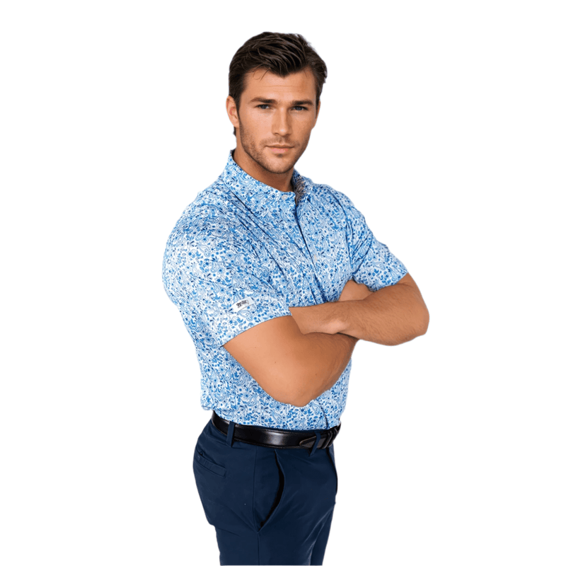 2Putt Golf - Blue Paisley Men's Polo