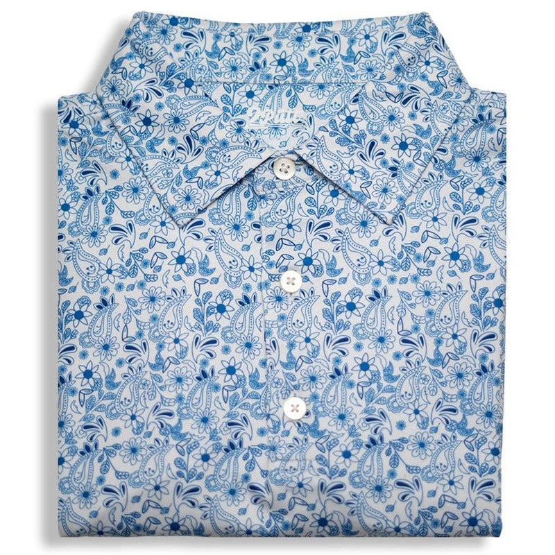 2Putt Golf - Blue Paisley Men's Polo