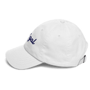 GOLF GAL Script Embroidered Dad Hat – White with Navy Thread