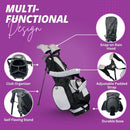Taboo Fashions: Women's Lightweight 4-Way Golf Bag Stand Bag - Resort Collection - Black Tie Polka Dots