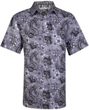 Tattoo Golf: Men's Dragon vs Koi Cool-Stretch Golf Shirt - Grey Clothing