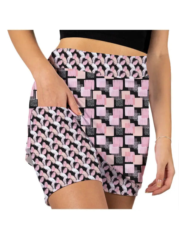 Skort Obsession: Pull On Skort - Checked Out Pink Skorts