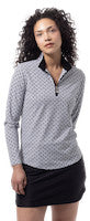 SanSoleil: Ladies Soltek Lux Long Sleeve Print Mock - 900621