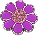 Hippie Flower Purple & Pink Crystal Ball Marker & Hat Clip by ReadyGOLF