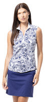 SanSoleil: Ladies UPF 50 SolTek Lux Sleeveless Print Mock - 900627P
