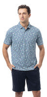 SanSoleil: Men's UPF 50 SolTek Short Sleeve Print Polo - 900840