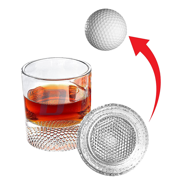 The Wine Savant Golf Ball Whiskey Glasses Set of 2-8oz Golf Gifts - Unique Whiskey Golf Glasses Set - Golf Gifts For Men & Women - Gifts for Golfers Golf Accessories Golf Ball Glasses (2 pack)