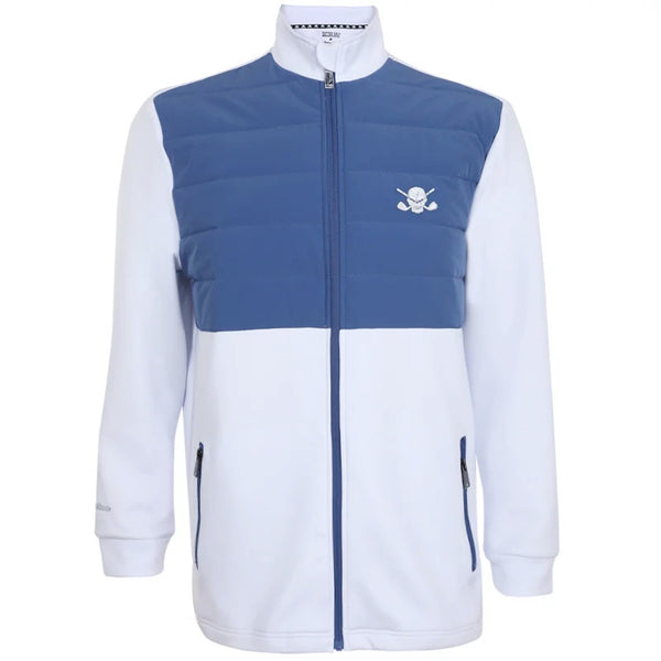 Tattoo Golf: Men's Clubhouse Full-Zip Golf Jacket - White/Blue Dusk