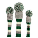 Sunfish: Knit Wool Headcover -Gray, Green, White Chevron (Driver, Fairway, Hybrid, or Set)