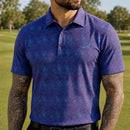 Tattoo Golf:  Men's Hazard Cool-Stretch Golf Shirt - Purple/Blue