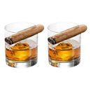 Cigar Holder Whiskey Glasses Set of 2