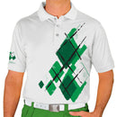 Golf Knickers: Mens Argyle Utopia Golf Shirt - WWW: Lime/Dark Green/White Clothing