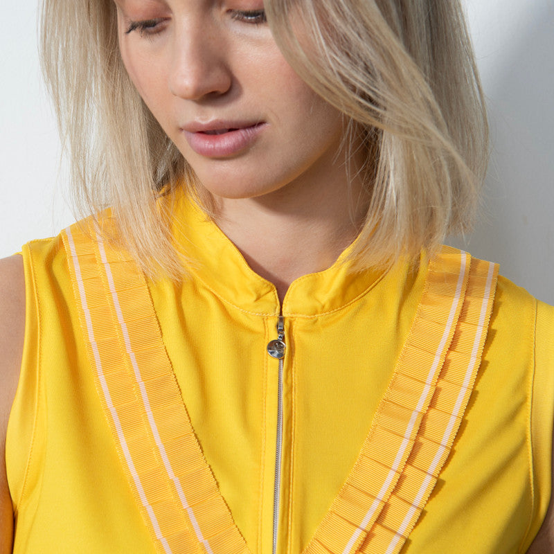 Daily Sports: Women's Istres Ruffle Sleeveless Polo Shirt - Summer Yellow