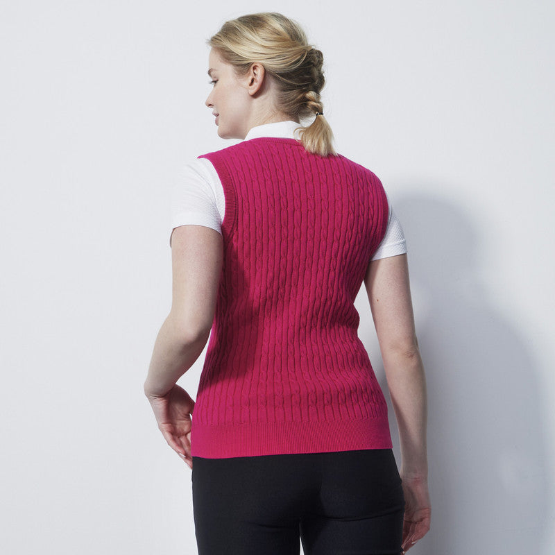 Daily Sports: Women's Madelene V-Neck Sweater Vest - Tulip Pink