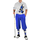 Golf Knickers: Mens Argyle Utopia Golf Shirt - GGGG: Black/Royal/White Clothing