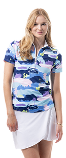 SanSoleil: Ladies UPF 50 SolCool Short Sleeve Mock - 900478 Clothing