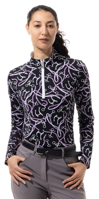 SanSoleil: Ladies Soltek Lux Long Sleeve Mock - 900621