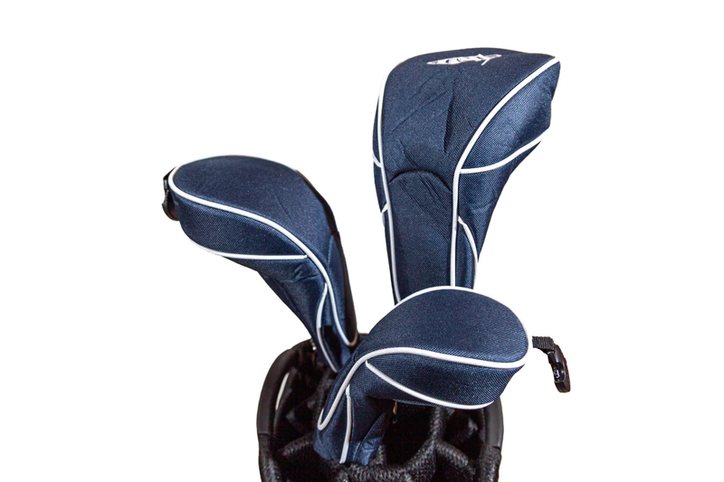 Sassy Caddy: Ladies Golf Headcovers (Set of 3) - Navy with White Piping