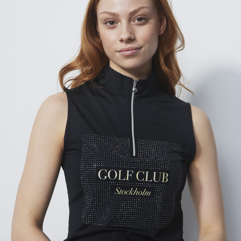 Daily Sports: Women's Monza Golf Club Sleeveless Polo Shirt - Black