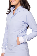 Golftini: Women's Be An Athlete Hooded Jacket - Seersucker Blue