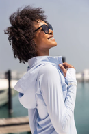 Golftini: Women's Be An Athlete Hooded Jacket - Seersucker Blue