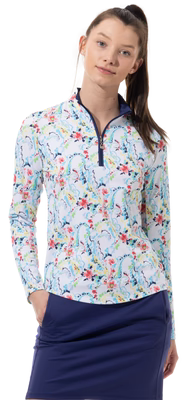 SanSoleil: Ladies Soltek Lux Long Sleeve Mock - 900621