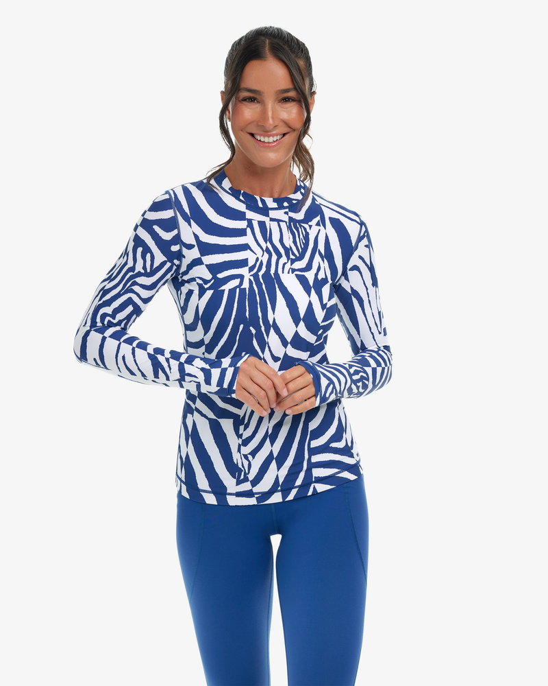 BloqUV x JANTZEN Collab: Women's UPF 50 24/7 Long Sleeve Top (2001J) - Wild Curves