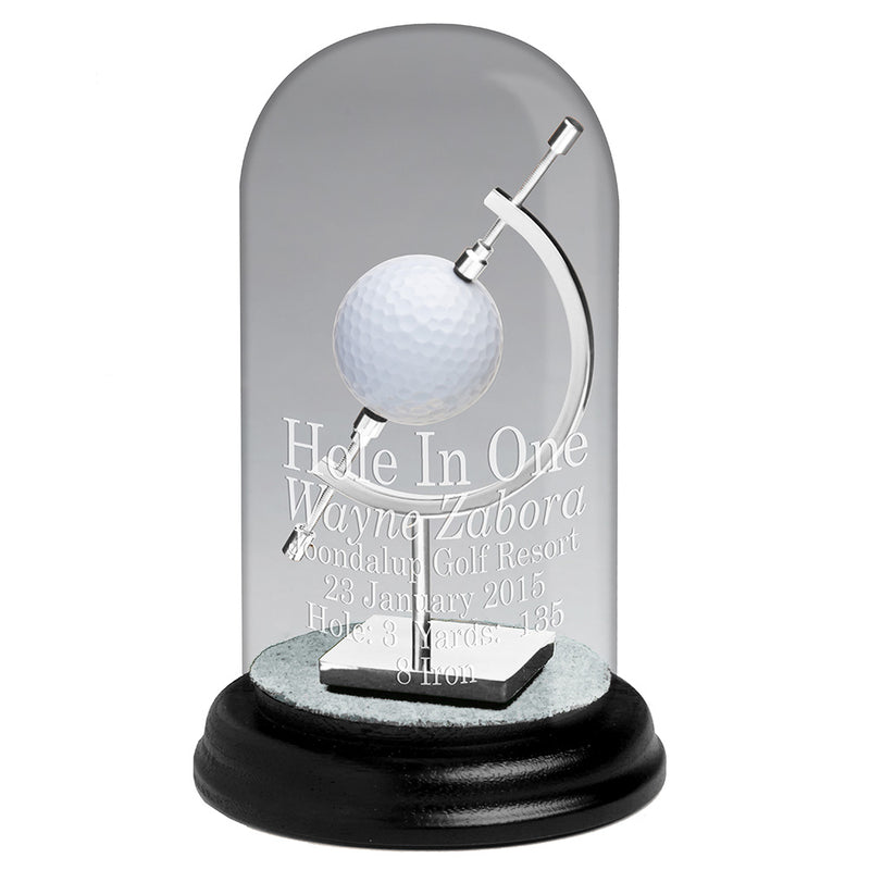 Eureka Golf: Glass Dome with Caliper Hole-In-One Trophy