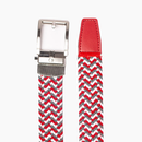 Nexbelt: Men's Braided Ratchet Golf Belt - Scarlet, Grey & White