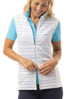 SanSoleil: Ladies Line up Print Zip Vest- 900512P Clothing