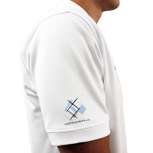 Golf Knickers: Mens Argyle Utopia Golf Shirt -  EE: Light Blue/White